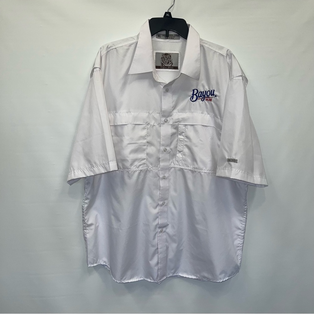 Tiger Hill Bayou Rum Button Up Adult Xl Mens Short Sleeve 100% Polyester Shirt